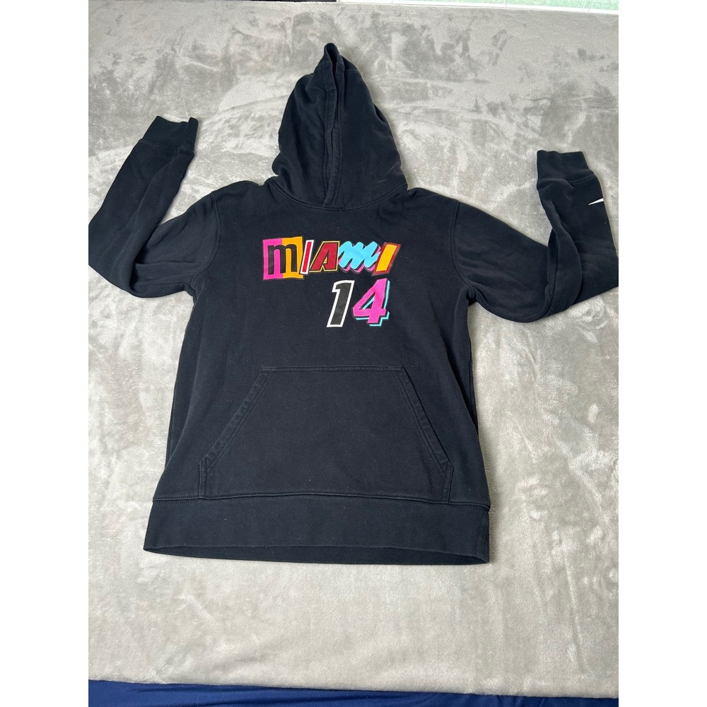 Nike NBA Miami Heat Tyler Herro 14 City Edition Hoodie Kids Large 14-16 Black